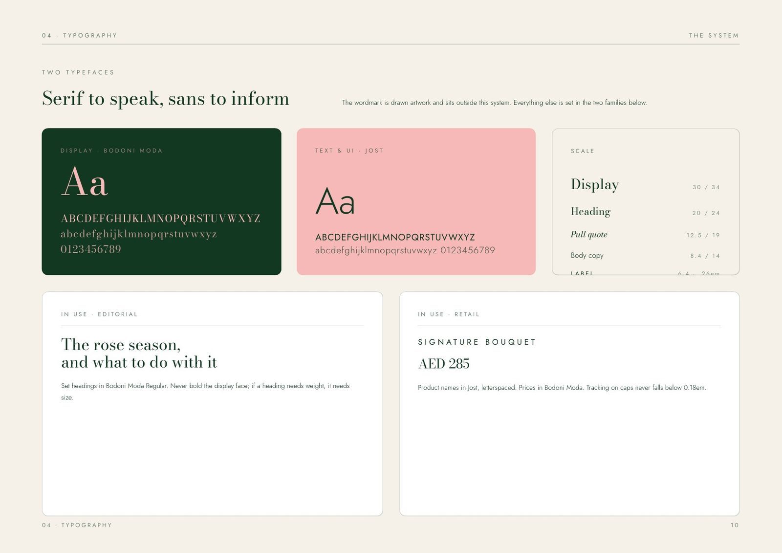 Typography — serif to speak, sans to inform